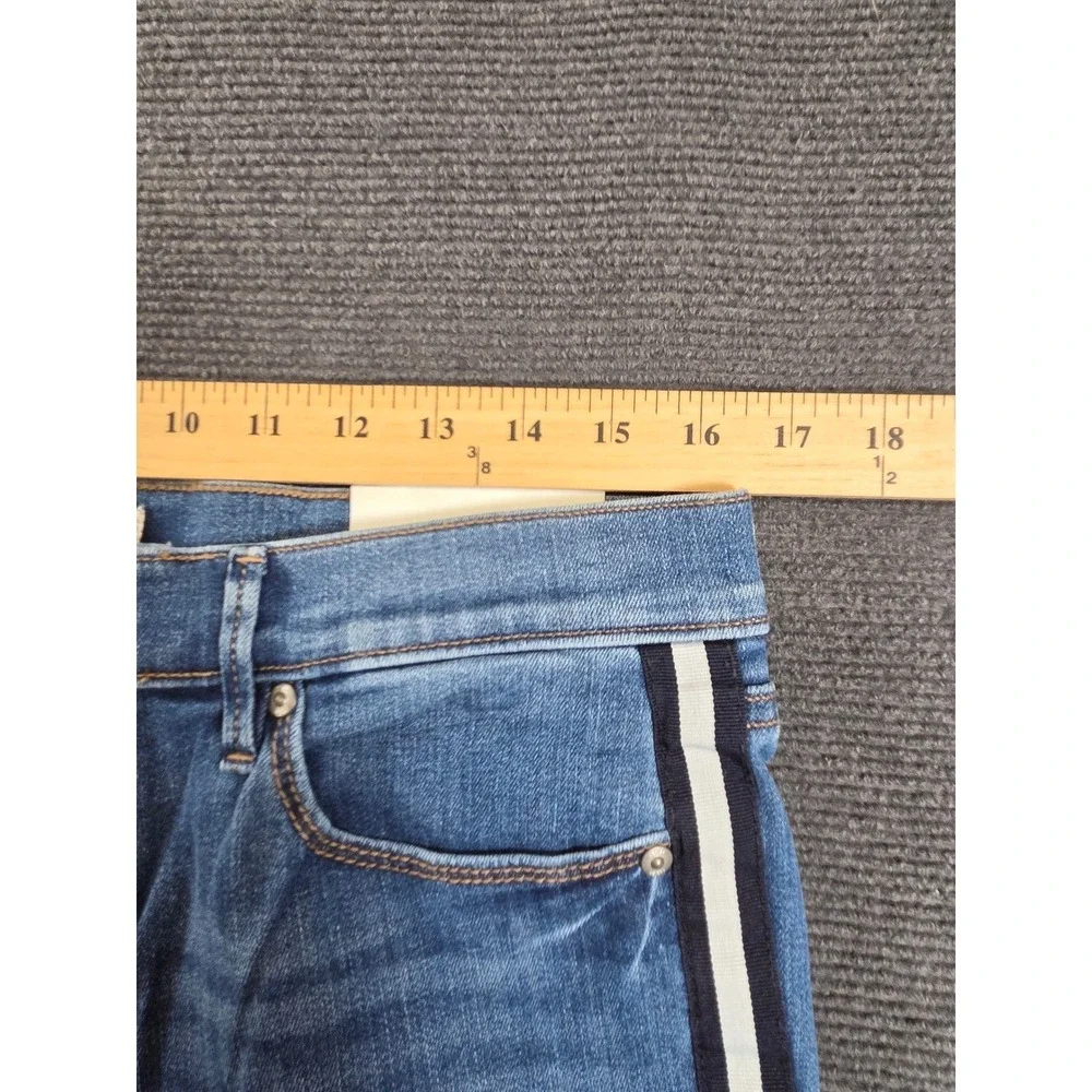 Loft Outlet Modern Skinny Jeans Womens 8 Blue Side Stripe Raw Hem‎ NWT